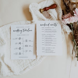 Wedding Day Timeline Template, Wedding Welcome Weekend Itinerary ...