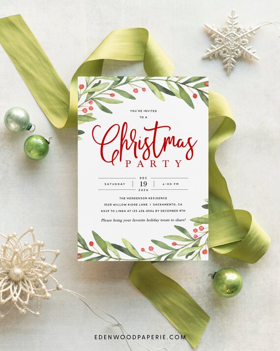 Christmas Party Invitation Printable Holiday Party | Etsy