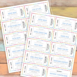 Kids Coupon Book, Printable Coupon Book for Kids, Reward Coupons for ...