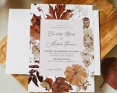 Fall Wedding Invitation Template, Autumn Wedding Invitation, Printable Rustic Wedding Invitation Template, Instant Download, Templett, #028