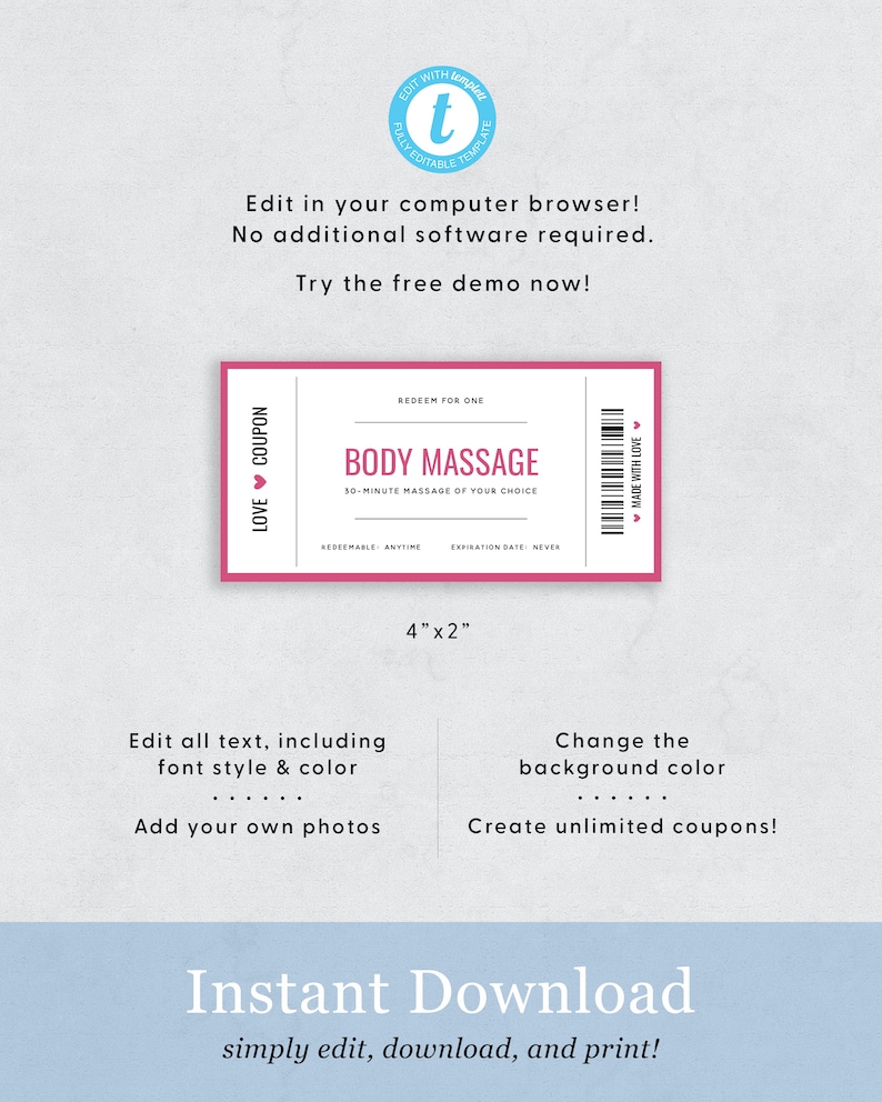 Love Coupon Book for Her Printable Love Coupon Book Editable Etsy