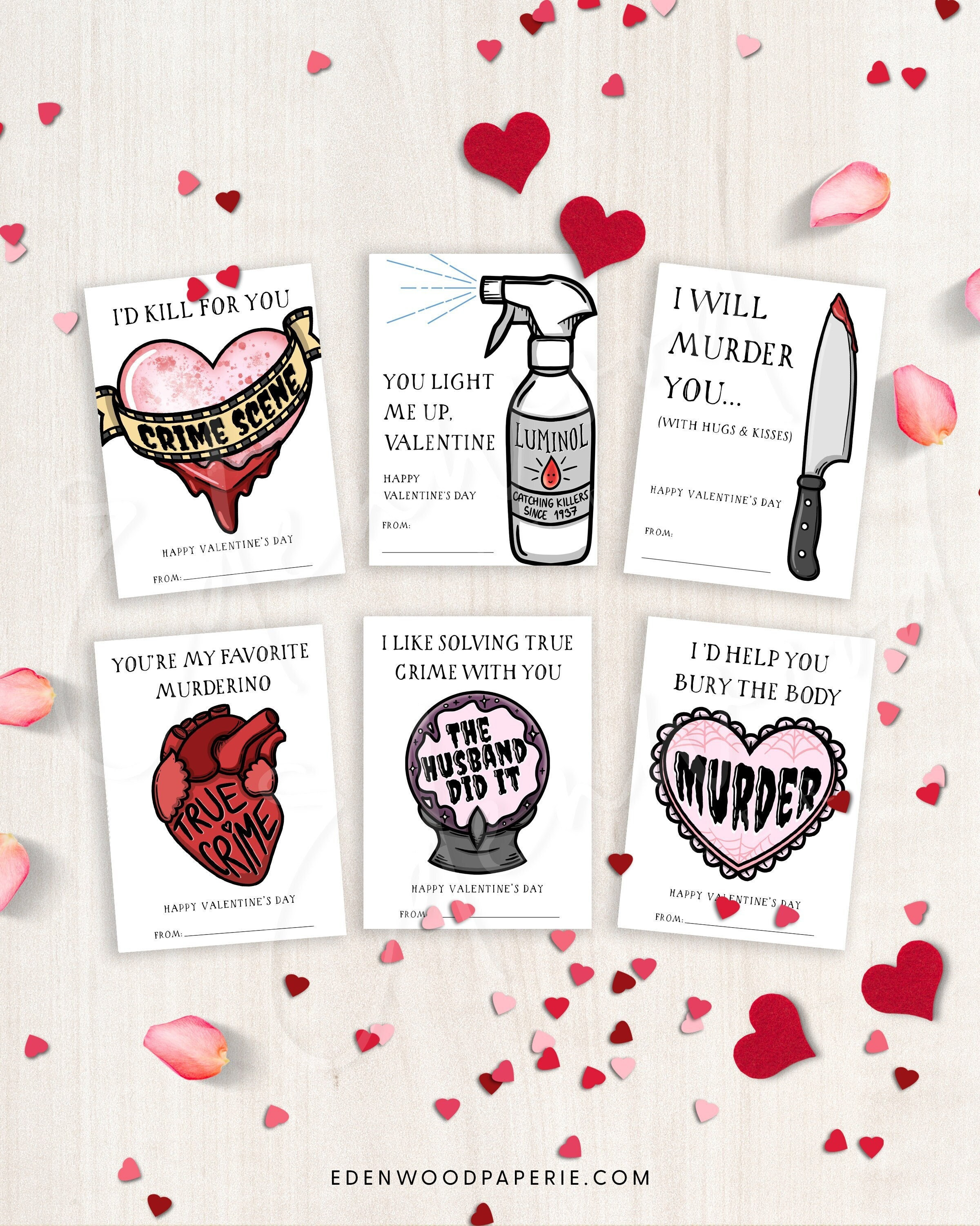 True Crime Junkie - Funny Valentine's Day Greeting Card True Crime Junkie - Funny Valentine's Day Greeting Card