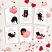 Printable Cat Valentine's Day Cards, Classroom Valentine's Day Cards for Kids, Valentine's Day Gift Tags, Instant Download, #V21