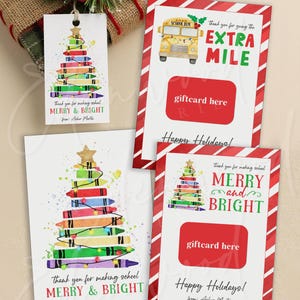 Weihnachten Lehrer Wertschätzung Geschenk Set, druckbare Weihnachtsgeschenk Lehrer Lehrerin, Dankeschön Geschenk für Busfahrer, Templett