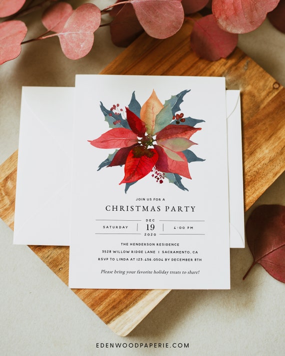 Printable Christmas Party Invitation Holiday Party | Etsy