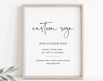 Custom Sign Template, Minimalist Custom Wedding Sign, Personalized Wedding Sign, Wedding Sign Printable, Sign Download, #012