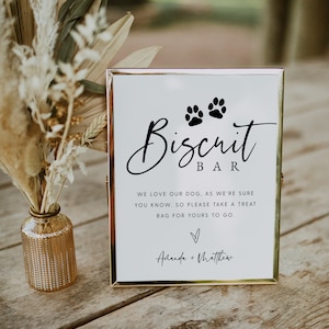 Biscuit Bar Sign, Dog Treat Favor Sign Template, Dog Biscuit Bar Sign, Dog Treat Wedding Sign, Instant Download, Templett, #016