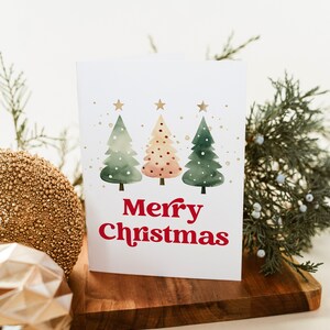Cartoline di Natale vintage stampabili, modello di biglietto di buon Natale piegato, biglietto di auguri di buone feste 5x7", cartoline di Natale, Templett