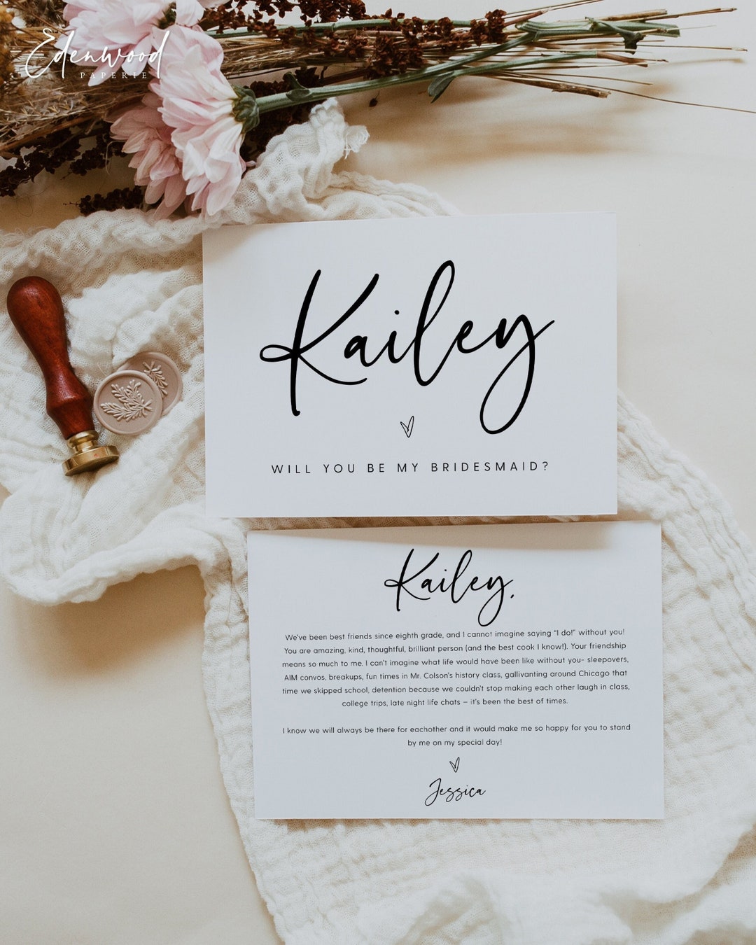 Bridesmaid Proposal Template, Printable Bridesmaid Proposal Card, Will ...