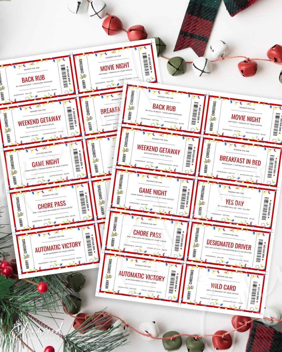 Printable Christmas Coupon Book Editable Christmas Coupons Etsy