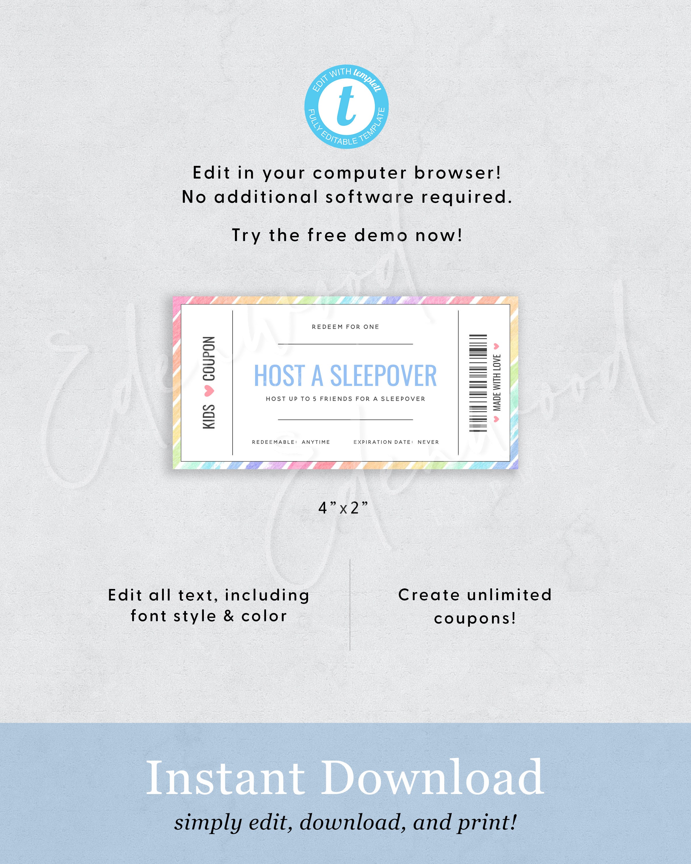 Kids Coupon Book Printable Coupon Book for Kids Reward - Etsy