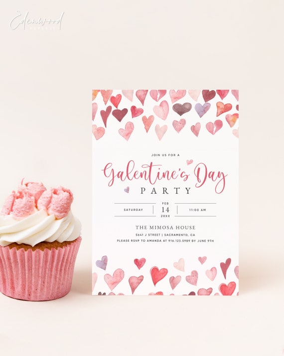 Galentine's Day Party Invitation Template Friends Etsy