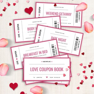 Love Coupon Book for Her, Printable Love Coupon Book, Editable Love Coupons, Birthday Gift ...