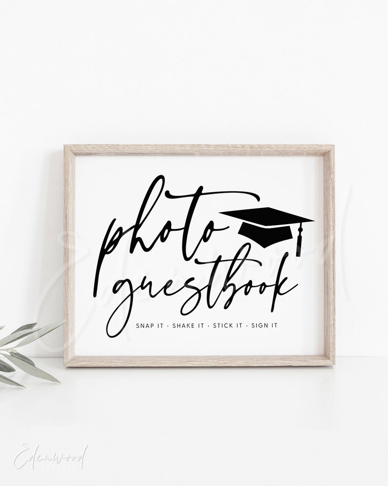 Graduation Guestbook Sign, Printable Graduation Photo Guestbook Sign, Guestbook Table Sign, Editable Graduation Sign, Templett, GRD image 1