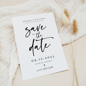 Modern Save the Date Template, Minimalist Save the Date Cards, Printable Save the Date Download, Editable Save the Date, Templett, #016