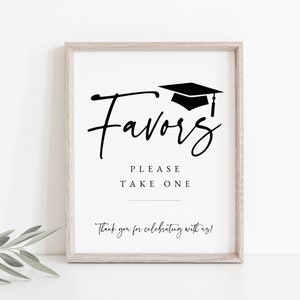 Graduation Favors Sign, Printable Graduation Party Favors Sign, Editable Graduation Favors Sign, Favors Graduation Sign, Templett, #GRD