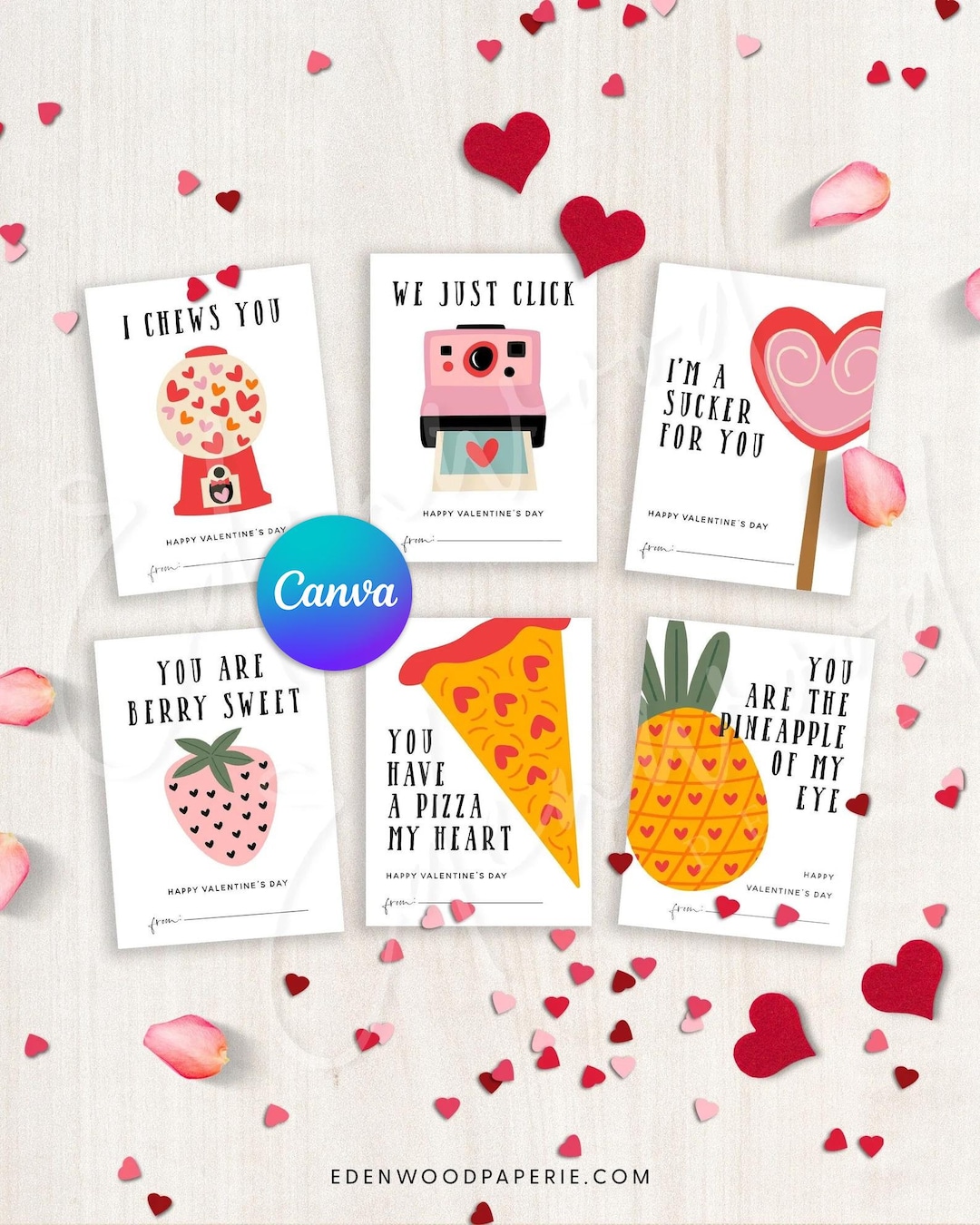 EDITABLE Pun Valentine's Day Cards, Classroom Valentine's Day Cards for ...