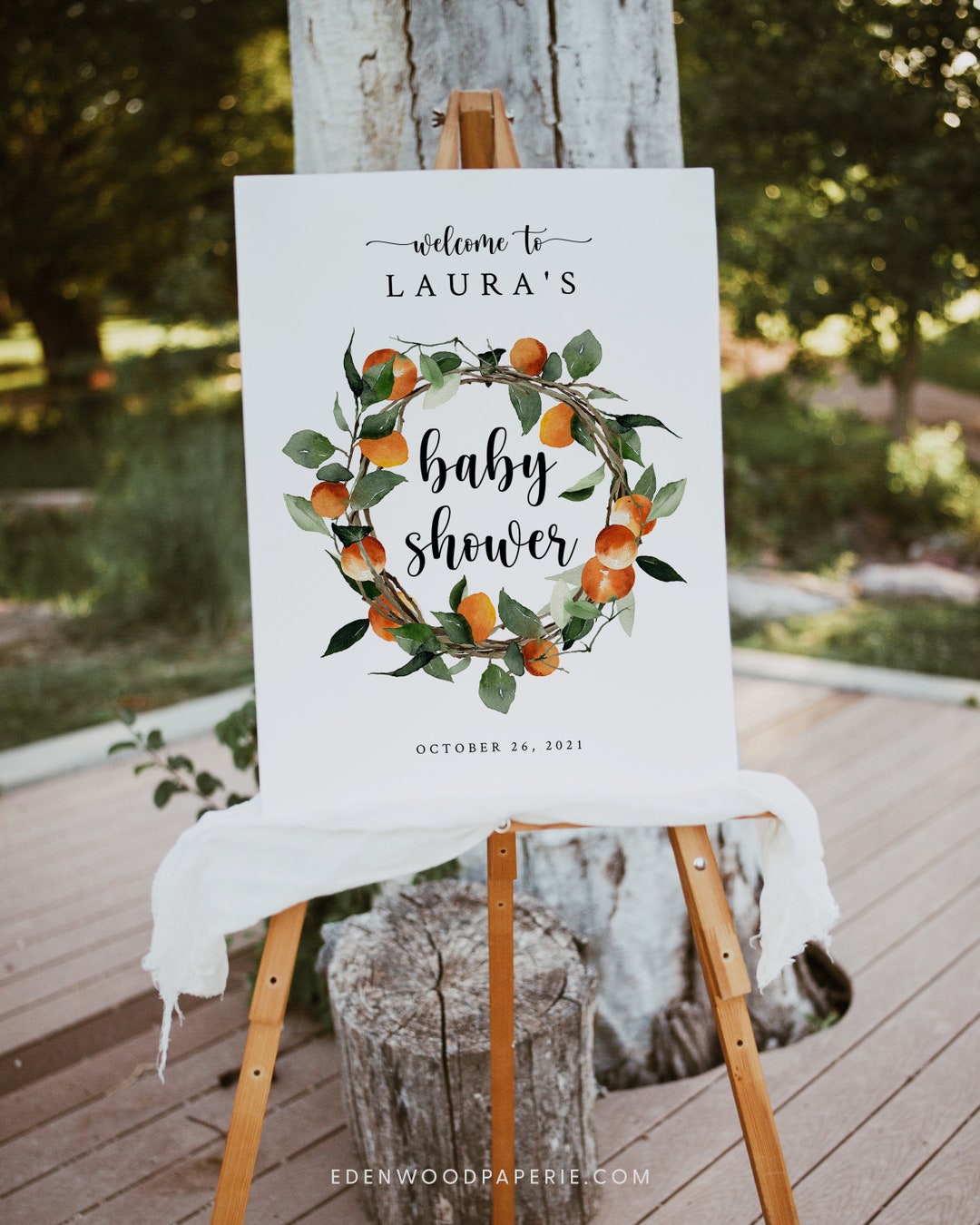 Clementine Cutie Baby Shower Sign Template Printable Etsy