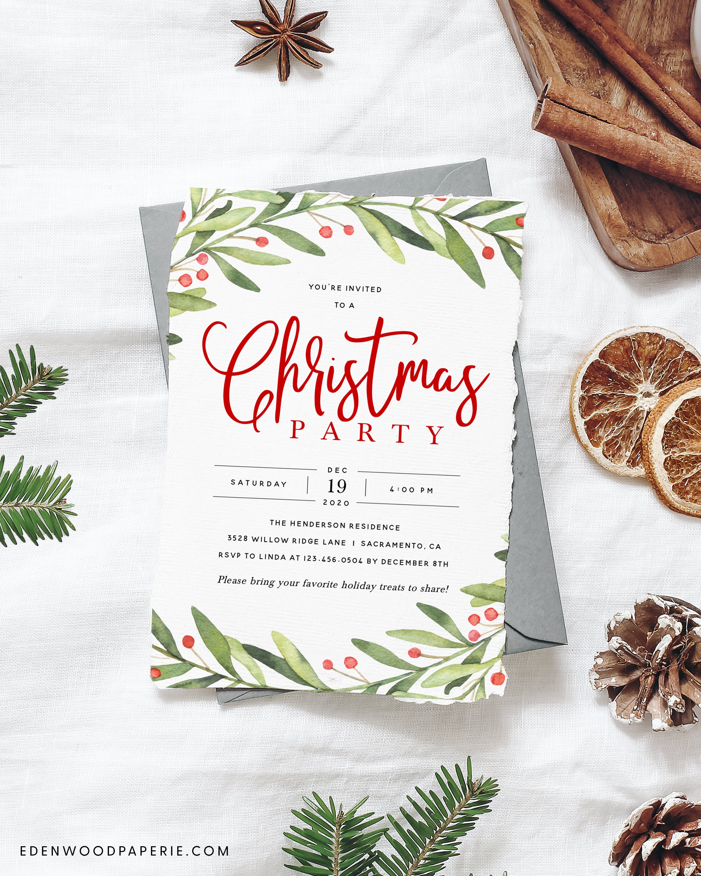 Christmas Party Invitation Printable Holiday Party - Etsy