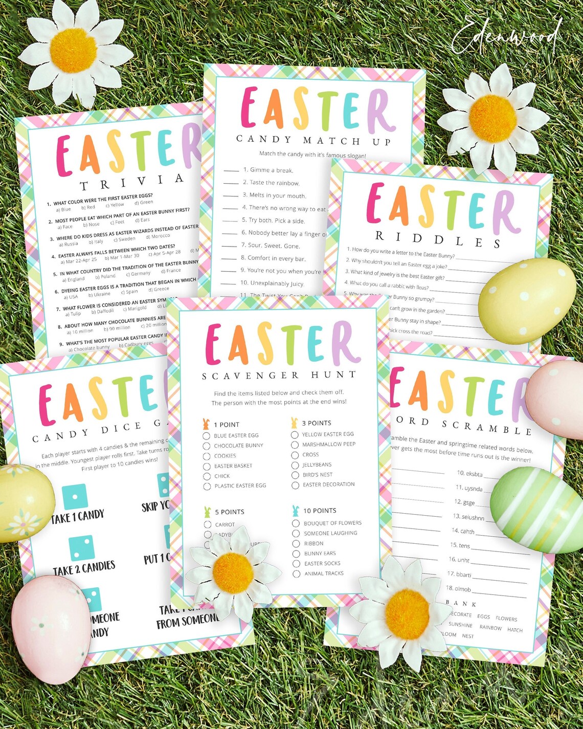 Easter Games Bundle, Printable Easter Games for Kids, Editable ...