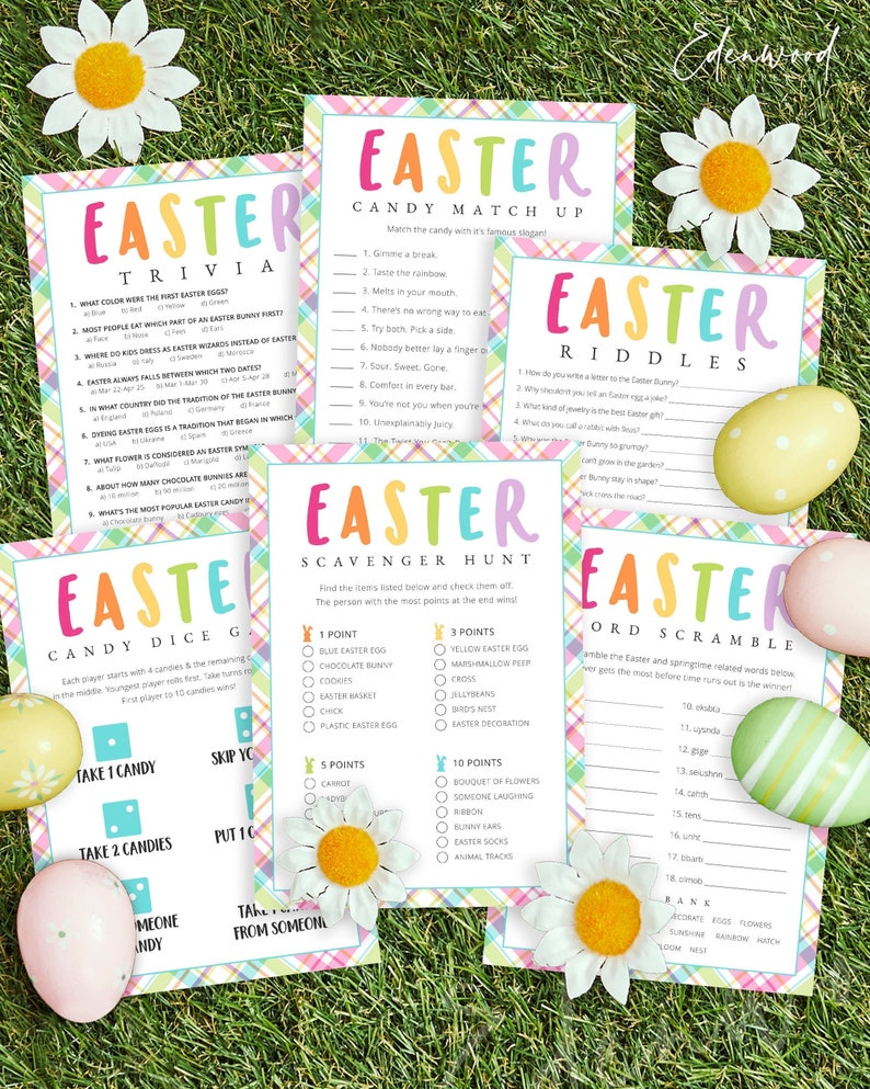 Easter Games Bundle, Printable Easter Games for Kids, Editable ...