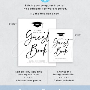 Graduation Guestbook Sign, Printable Graduation Guestbook Sign, Sign ...