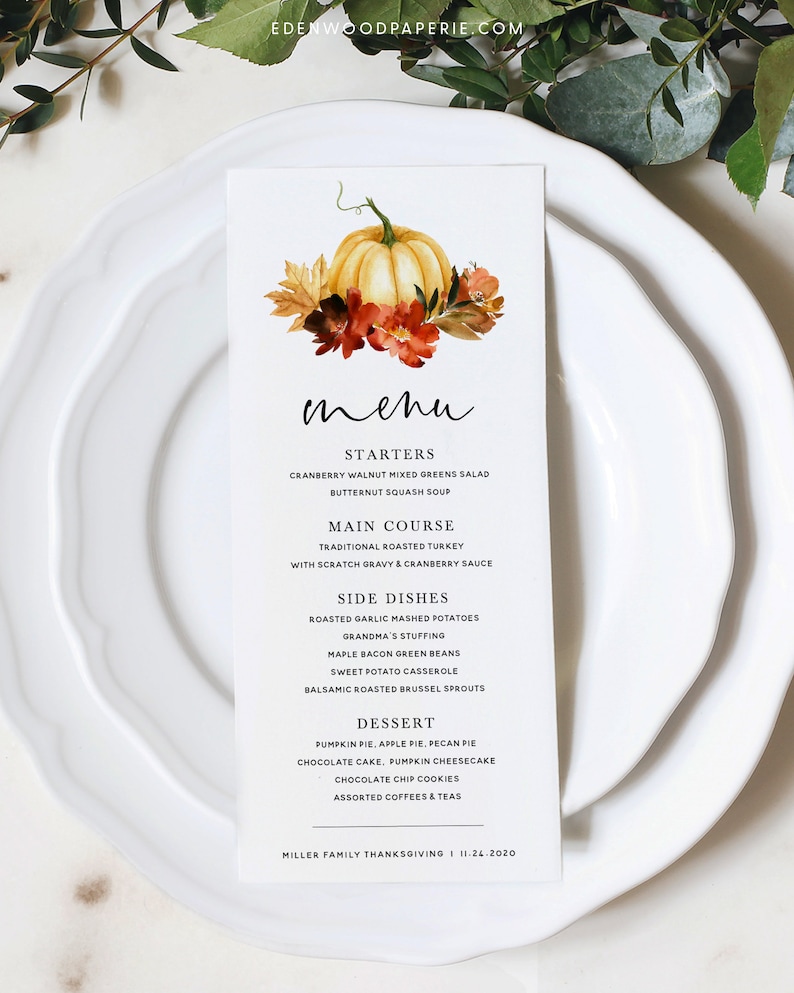 Thanksgiving Menu Card Template Friendsgiving Menu Printable Etsy Thanksgiving Menu Card Template Friendsgiving Menu Printable Etsy