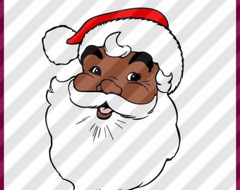 Black Santa Svg Etsy