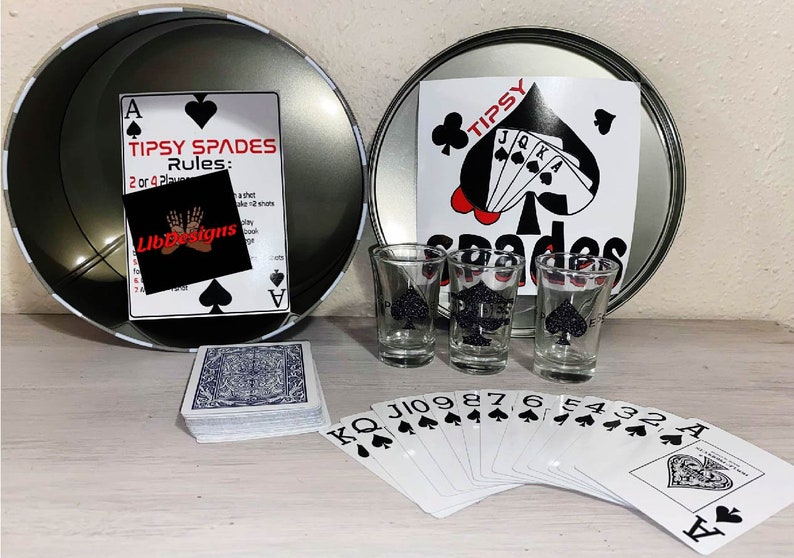 Download Tipsy Spades card game Drunk svg png dxf cameo | Etsy