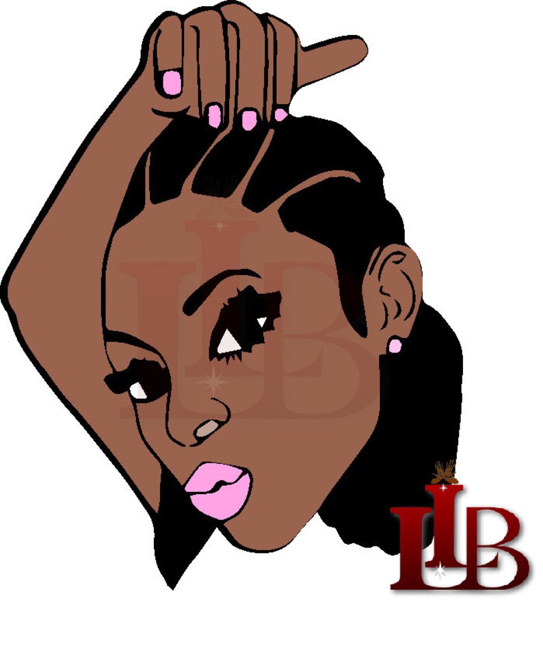 Kedi African American female svg Cartoon Clipart for Cricut Etsy