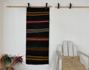 2x5 Wool Rug, 2'0x4'9 ft, Anatolian Kilim, Office Rug, Wall Rug Hanging, Handwoven Rug, Vintage salon rug, Authentic wool rug, 150x60 cm