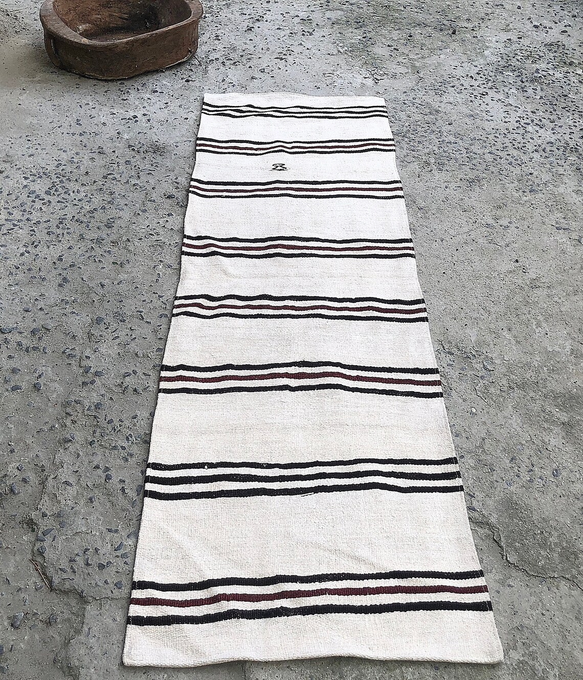 White long Hemp runner Rug 7'6x2'4 ft hallway hemp Etsy