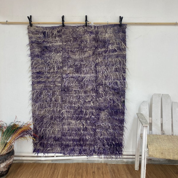 4x5 Tulu Rug, 4'0x5'4 ft, Shaggy Rug, Mohair Rug, Fluffy Rug, Angora Rug, Turkish Tulu Rug, Vintage Rug, Handwoven rug, 166x123 cm