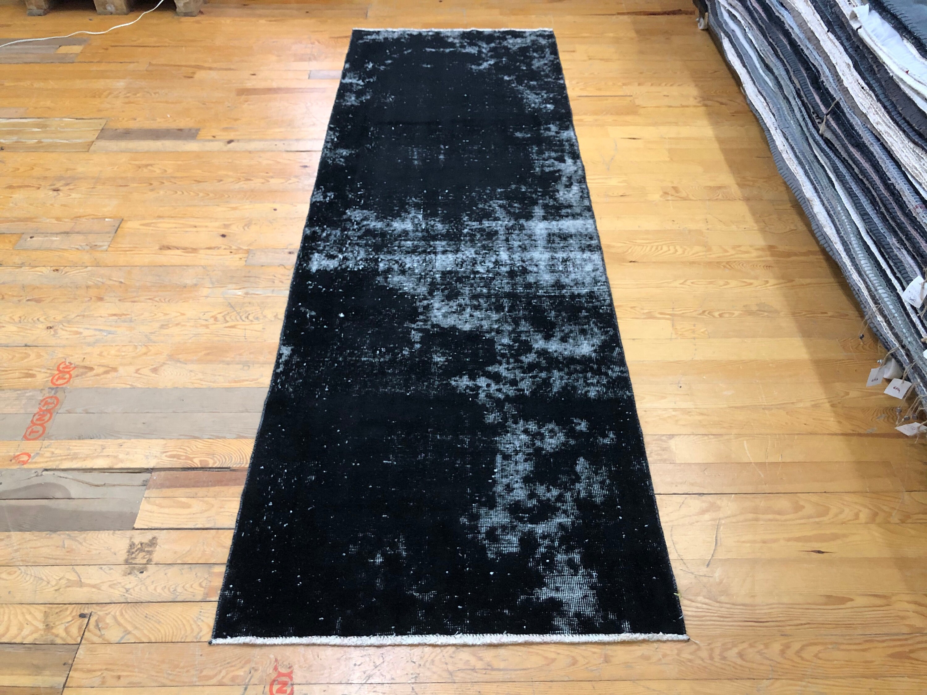 Black long runner Rug 9'3x3'0 ft hallway carpet Etsy