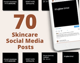 70 Black & White Skincare Instagram Posts Vol 1  | Skincare Quotes | Med Spa Posts| Esthetician Posts | Social Media Quotes