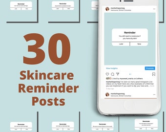 30 Pastel Blue Skincare Reminder Instagram Posts Vol 1  | Skincare Quotes | Med Spa Posts| Esthetician Posts | Social Media Quotes