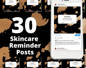 30 Black n Gold Print Skincare Reminder Instagram Posts Vol 1  | Skincare Quotes | Med Spa Post| Esthetician Posts | Social Media Quotes