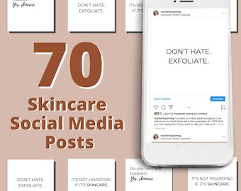 70 Black & White Skincare Instagram Posts Vol 1  | Skincare Quotes | Med Spa Posts| Esthetician Posts | Social Media Quotes