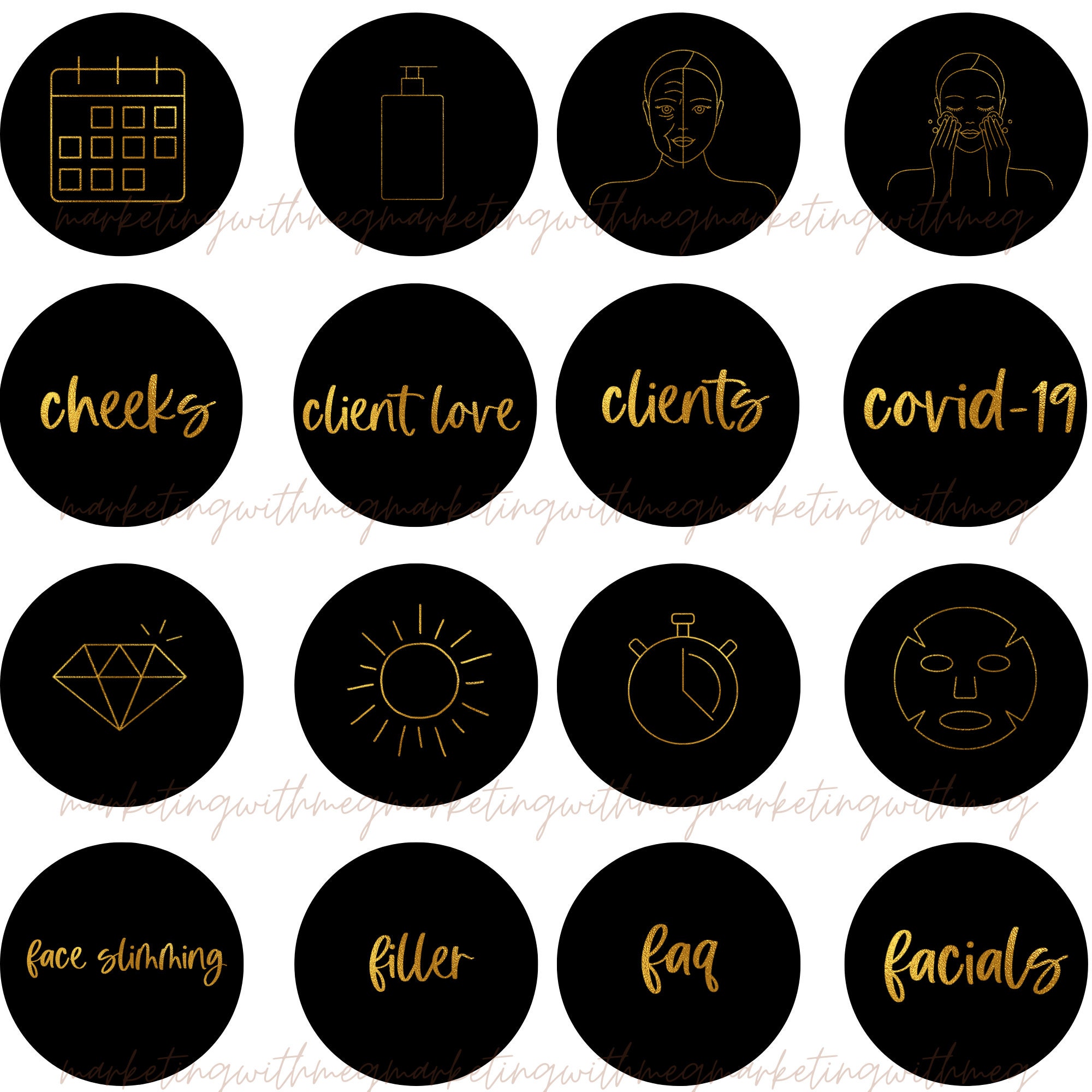 80 Classy Instagram Highlight Covers Black and Gold Freebies, Blush  Bossing