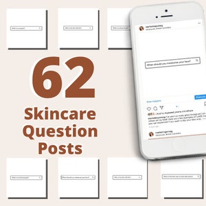 62 Skincare Question Instagram Posts Vol 1 | Skincare Quotes | Med Spa Posts| Esthetician Posts | Social Media Quotes