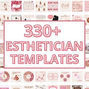 Paquete de más de 330 plantillas para el cuidado de la piel para esteticistas + 365 Guía de ideas de redes sociales para esteticistas / Plantilla para esteticistas / Publicaciones de plantillas para el cuidado de la piel