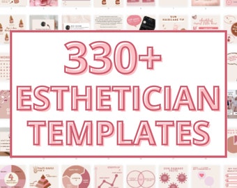 Ensemble de plus de 330 modèles de soins de la peau pour les esthéticiennes + 365 guides d'idées de médias sociaux pour les esthéticiennes | Modèle d'esthéticienne | Messages de modèles de soins de la peau