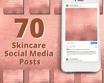 70 Rose Gold Skincare Instagram Posts Vol 1 | Offertes voor huidverzorging | Med Spa-berichten| Posten van deestheticus | Sociale media Quotes