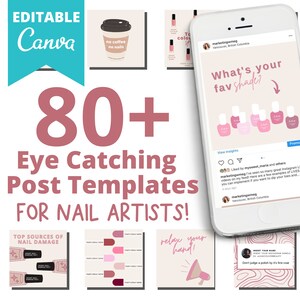 80+ Eye Catching Instagram Templates for Nail Technician Nail Artists | Nail Quotes | Nail Tech Post | Nail Artist Nail Salon Templates