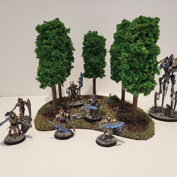 Tischplatte Wargaming 28mm Modular Tree Scenery 5er Set (Made to Order)D - AoS Warhammer Fantasy - Wargame RPG, KoW, LotR, Hobbit