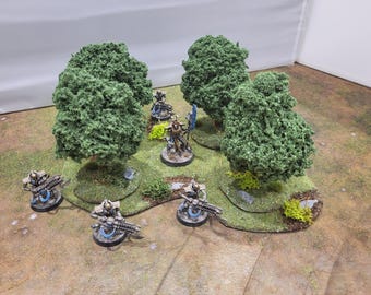 28 mm Wargaming Modular Tree Scenery Set (4): Tabletop-Gelände, Old World, D & D, Bolt Action