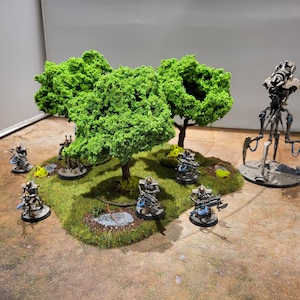 28mm Wargaming Modular Medium Tree Scenery Set (3): Tabletop Terrain, Old World, D&D, 40K