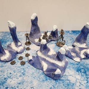 Table top Wargaming - 32mm Medium Signal (4 Types) Ice World Mountain Terrain/Scenery (made to order) for 40k, AOS, D&D, and fantasy