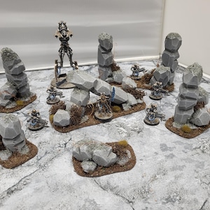 28mm Wargaming Rock Scatter Terrain: D&D, 40k, AOS