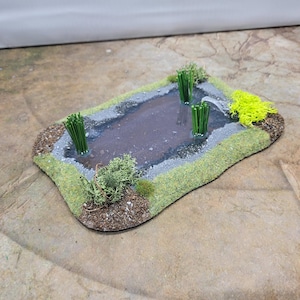 Tabletop Wargaming Lake/Swamp Pre-Painted Set - 28mm Wargame Terrain/AOS Scenery/Landscape Model Miniatures/Scatter Terrain